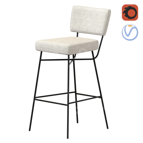 Taburete de bar Arflex Orfeo Modelo 3D