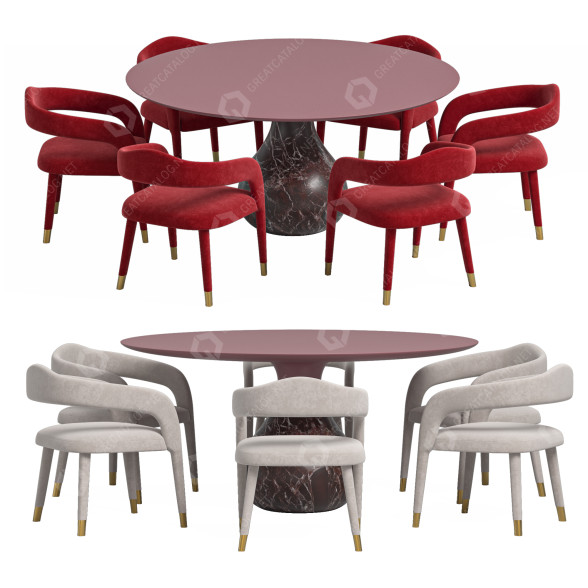 Tisch und Stühle Roche Bobois Aqua and Lucia 3D-Modell