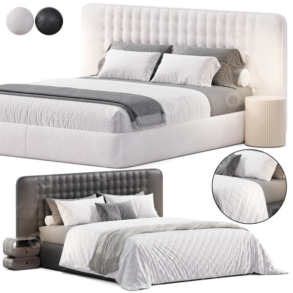 Cama y mesitas de noche Desiree Dedalo Modelo 3D