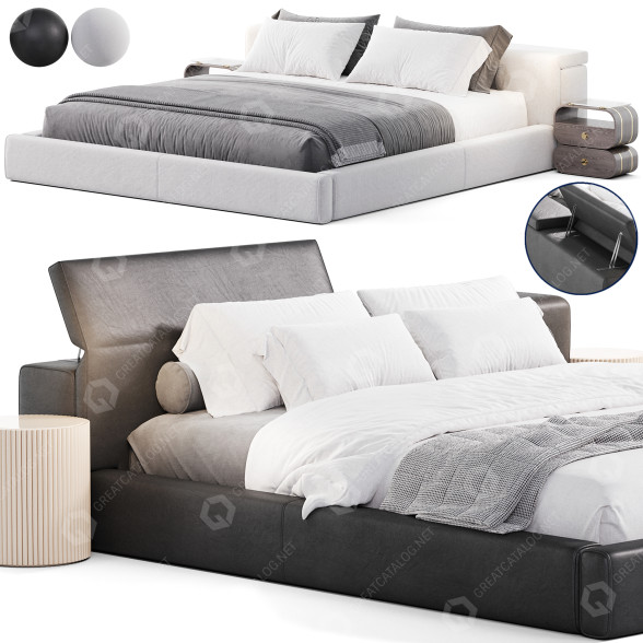 Cama y mesitas de noche Plan by Naustro Accent Collection Modelo 3D