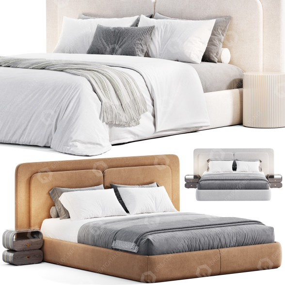 Bed and Bedside Tables Savona 3D model