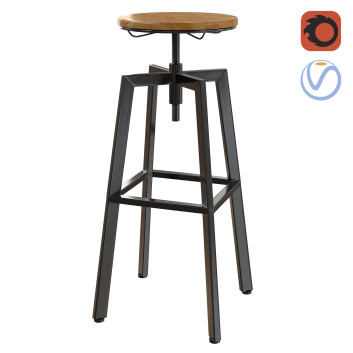 Барний стілець Zara Home Wooden and Metal Swivel