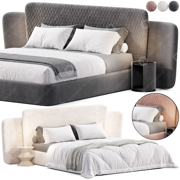 Cama y mesitas de noche Opera Contemporary Sheila Modelo 3D