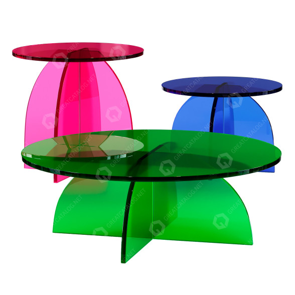 Tables basses 1stDibs Green Circular Acrylic modèle 3D