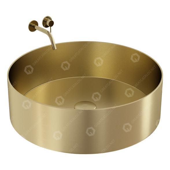 Lavabo Just Taps Plus Vos Brushed Brass Round Stainless Steel Modelo 3D