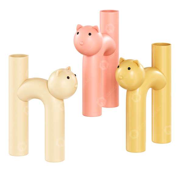 Ваза Tube Cat 3D модель