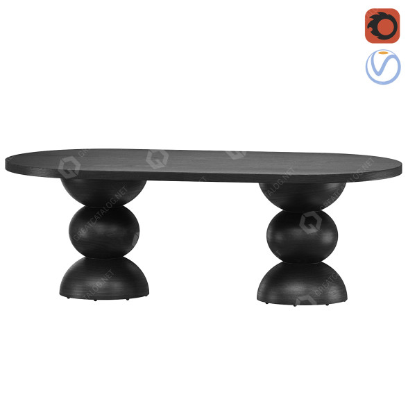 Tabelle Arki Living Plum Moon Oval 3D-Modell