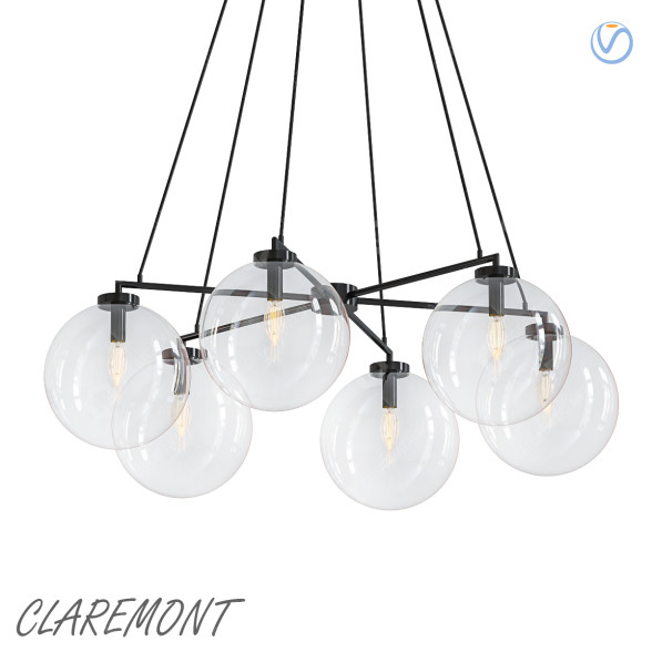 Люстра Pottery Barn Claremont Glass Globe 3D модель