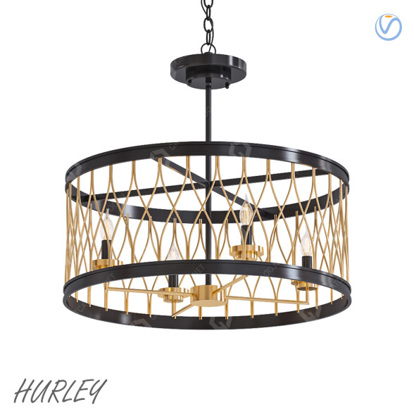 Lámpara de araña Pottery Barn Hurley Modelo 3D