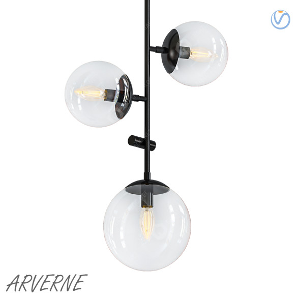 Pendant Lamp Matte Black Arverne 3 3D model