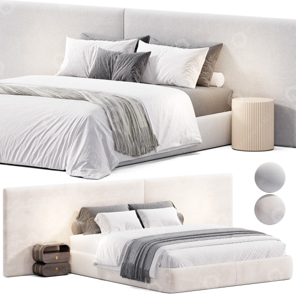 Ліжко та тумбочки Woodnotes BED 3D модель