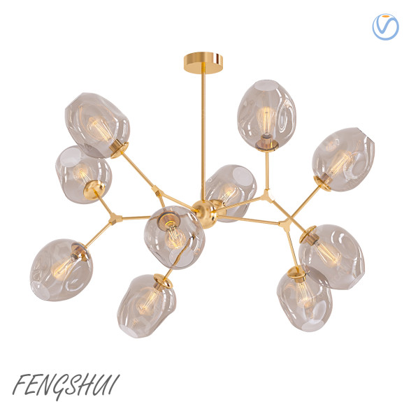 Żyrandol Fengshui model 3D