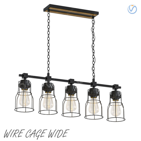 Підвісний світильник Industrial Wire Cage Wide by Williston Forge 3D модель