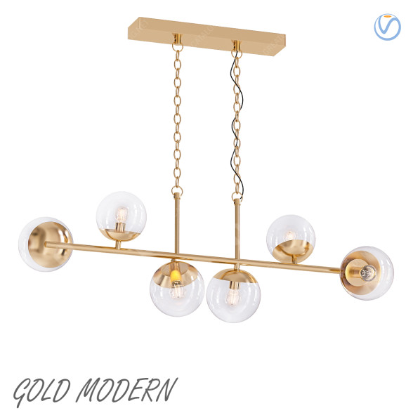 Pendant Lamp Gold Modern 3D model