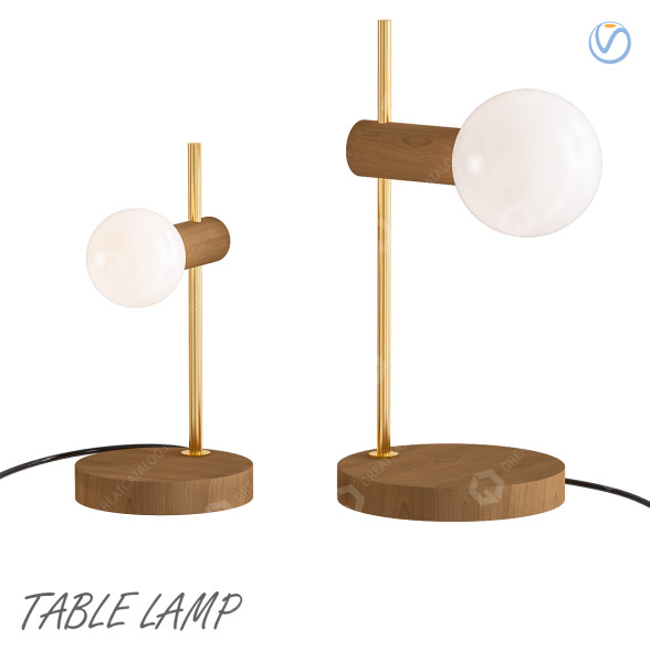 Lampes de table Stem Brass and Walnut by Tala Porcelain modèle 3D