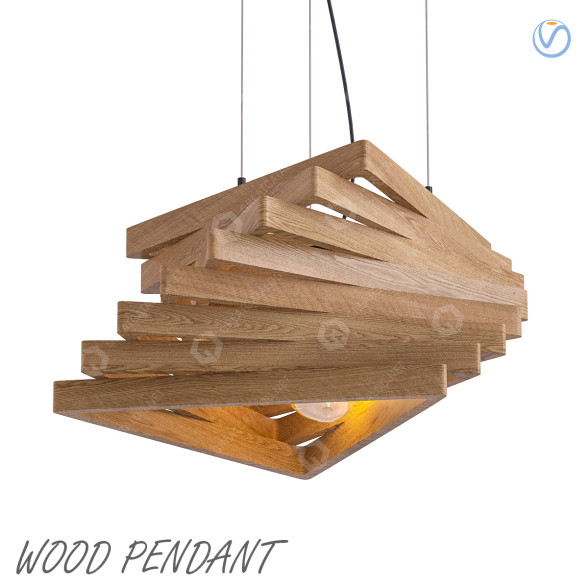 Kronleuchter Modern Ark Solid Wood Geometric Ladder 3D-Modell