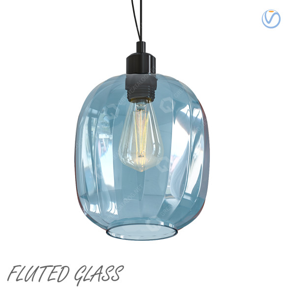 Lámpara colgante Fluted Glass Modelo 3D