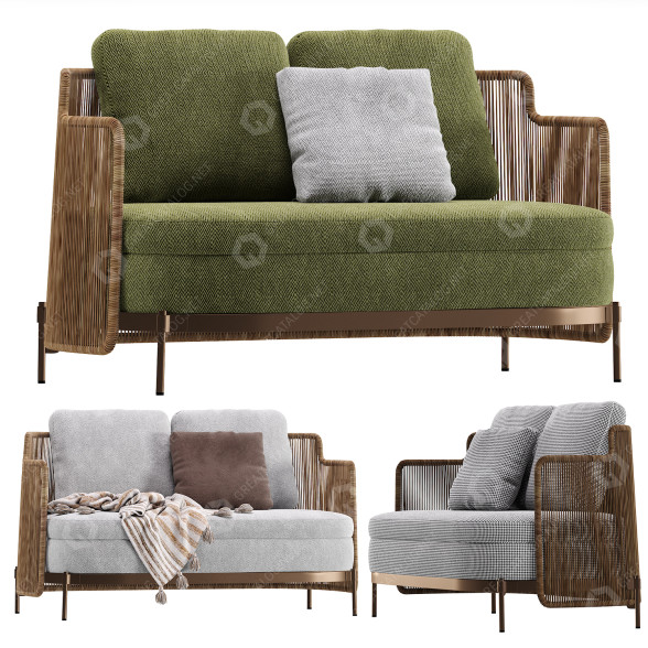 Sofa Minotti Tape Cord model 3D