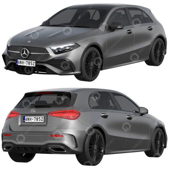 Автомобіль Mercedes-Benz A-Class AMG 2023 3D модель