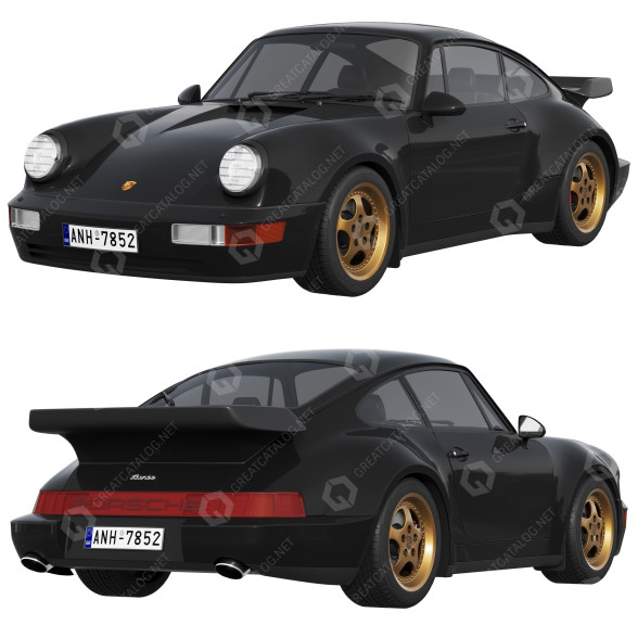 Автомобіль Porsche 911 964 Turbo 1993 3D модель