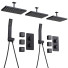 Душовий набір GoodBZ Matte Black Thermostatic Rain Mixer - Ginex