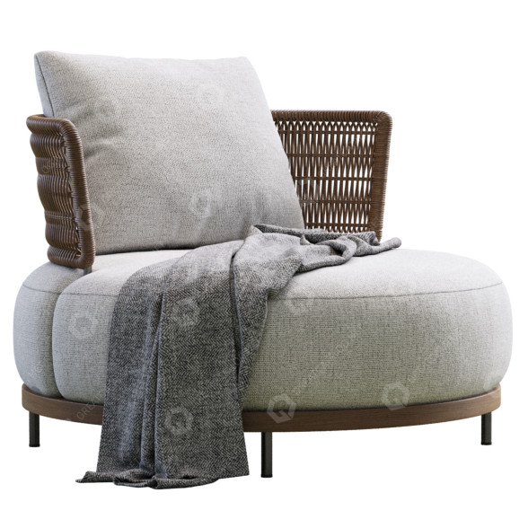 Armchair Minotti Quadrado 3D model