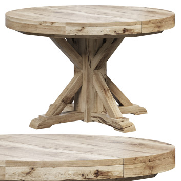 Table Pottery Barn Benchwright Round Pedestal Extending Dining