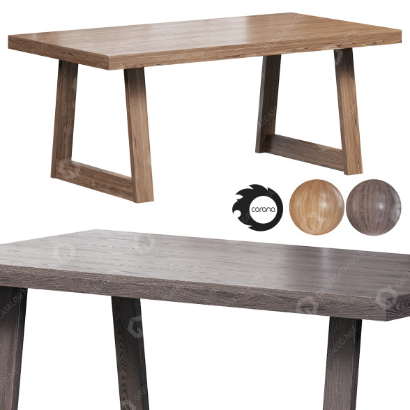 Tabelle Ashneel 72.25 Pine Solid Wood Dining by Wade Logan 3D-Modell