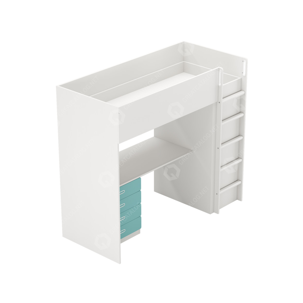 IKEA　STUVA STUVA Bed-attic / 4 drawer / 2 doors - white / birch
