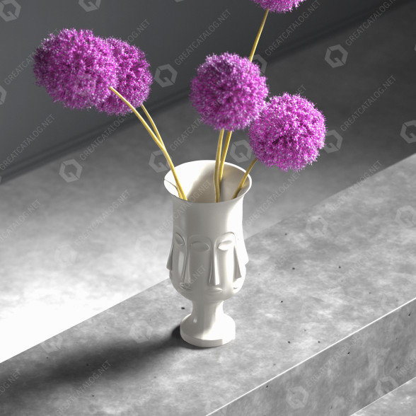 Blumenstrauß Lauch in Vase 3D-Modell