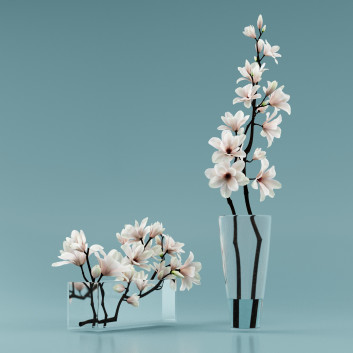 Blumen  Magnolie in vase 3D-Modell