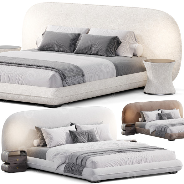 Bed and Bedside Tables COMO Bari 3D model