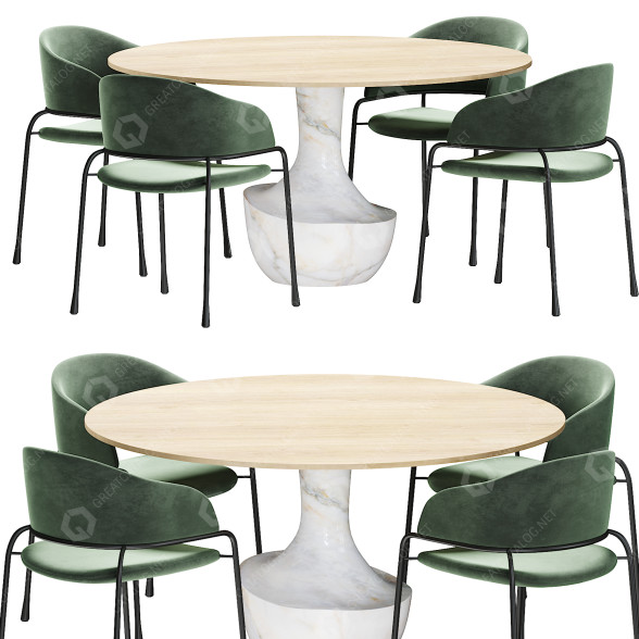 Table and Chairs Potocco Anfora and Fast 3D model
