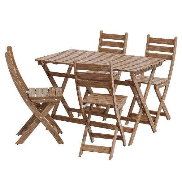Tisch und Stühle IKEA Askholmen 3D-Modell