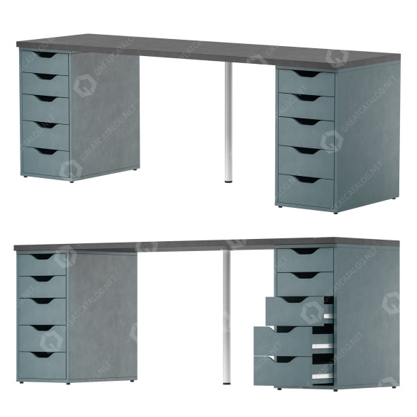 Biurko IKEA Lagkapten Alex model 3D
