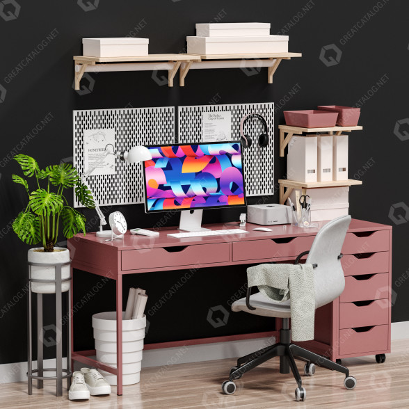 Espacio de trabajo IKEA Alex 2 Modelo 3D