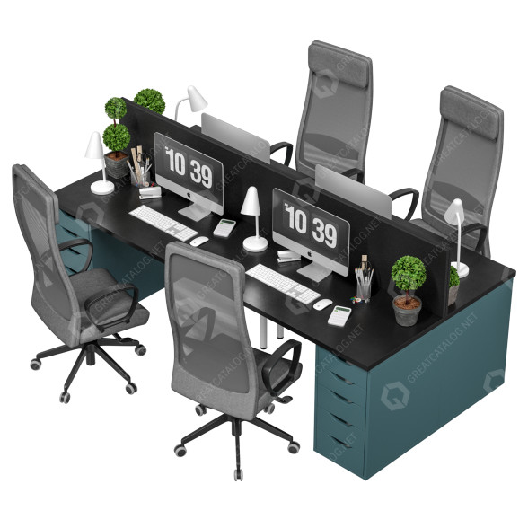 Espacio de trabajo IKEA Office Workplace 1 Modelo 3D