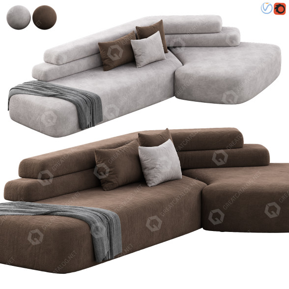 Диван Moroso Rift by Patricia Urquiola 3D модель