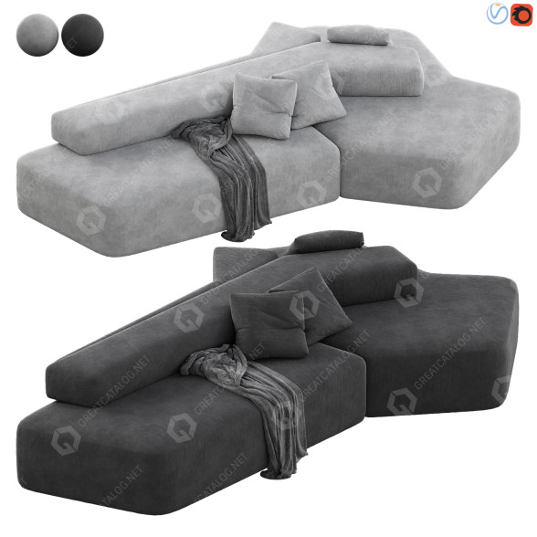 Диван Moroso Rift by Patricia Urquiola 3D модель