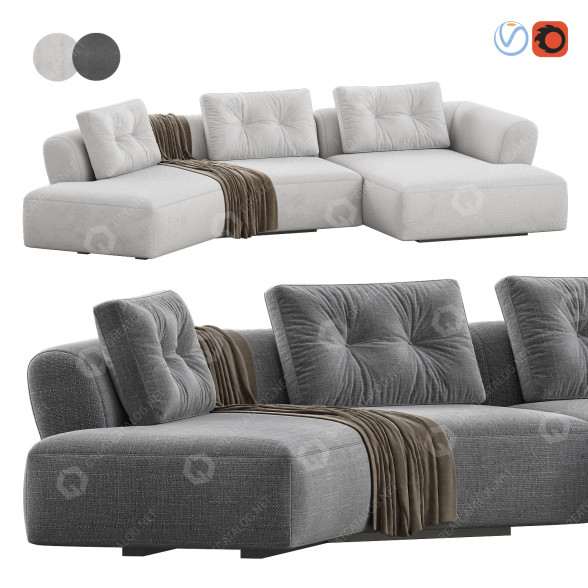 Диван Cassina Sengu Bold 3D модель