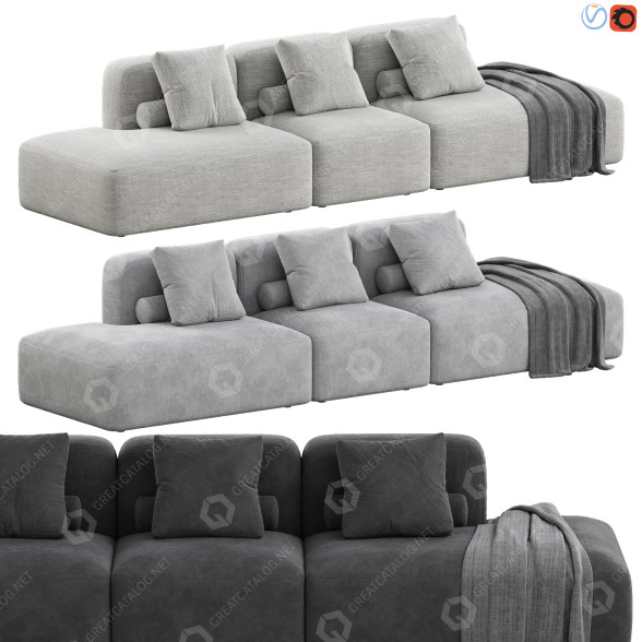 Sofa MAKE Nordic Basecamp Midt Open End 3D model