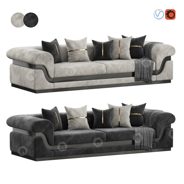 Диван Evgör Mobilya Tudora Art Deco 3D модель