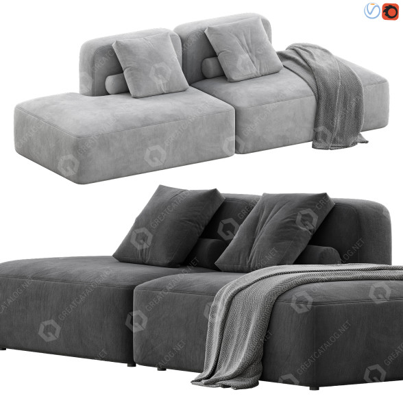 Sofa Basecamp Two Open Ends 3D model
