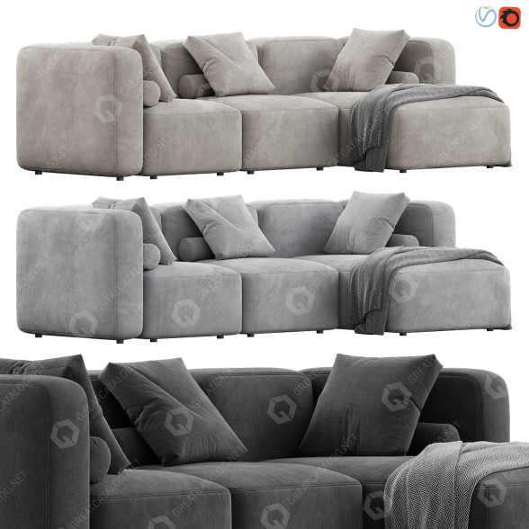 Диван MAKE Nordic Basecamp Chaiselounge 3D модель