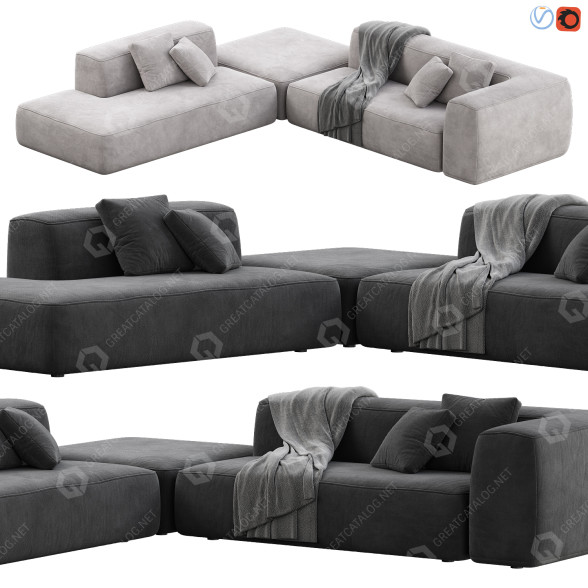 Sofá Lema Cloud Set 3 Modelo 3D