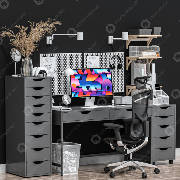Espacio de trabajo IKEA Office 9 Modelo 3D
