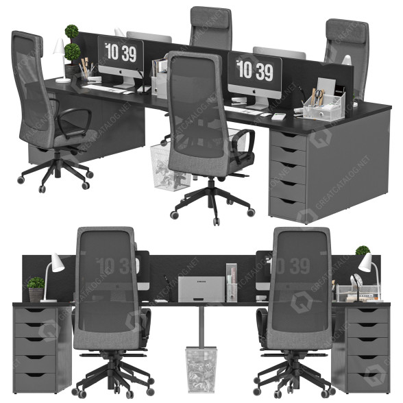Робочий простір IKEA Office 10 3D модель