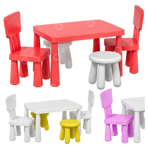 Дитячі столик та стільці IKEA Mammut 3D модель