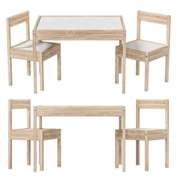 Дитячі столик та стільці IKEA Latt Childrens 3D модель