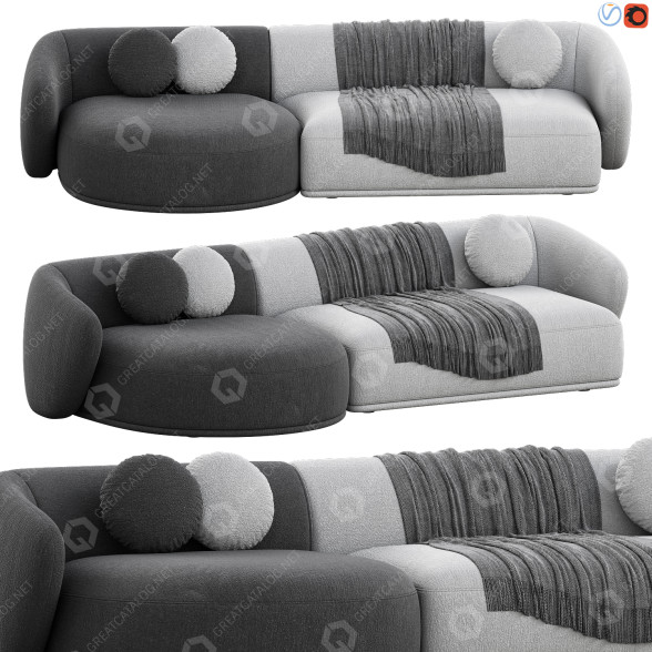 Диван Meridiani Rene Set 4 3D модель